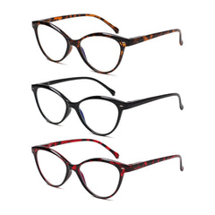 KERECSEN 3 Pack Cat Eye Blue Light Blocking Computer Glasses Unisex my001