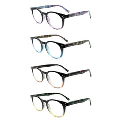 KERECSEN 4 Pack Oval Blue Light Blocking Computer Glasses Unisex FLG345-1 - kerecsen