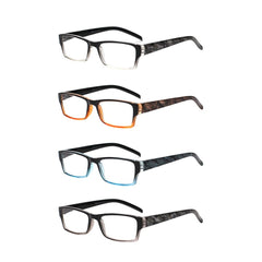 KERECSEN 4 Pack Rectangle Reading Glasses Unisex 150 - kerecsen