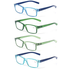 KERECSEN 4 Pack Rectangle Reading Glasses Unisex 032 - kerecsen