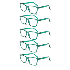 KERECSEN 5 Pack Rectangle Blue Light Blocking Computer Glasses FLG028