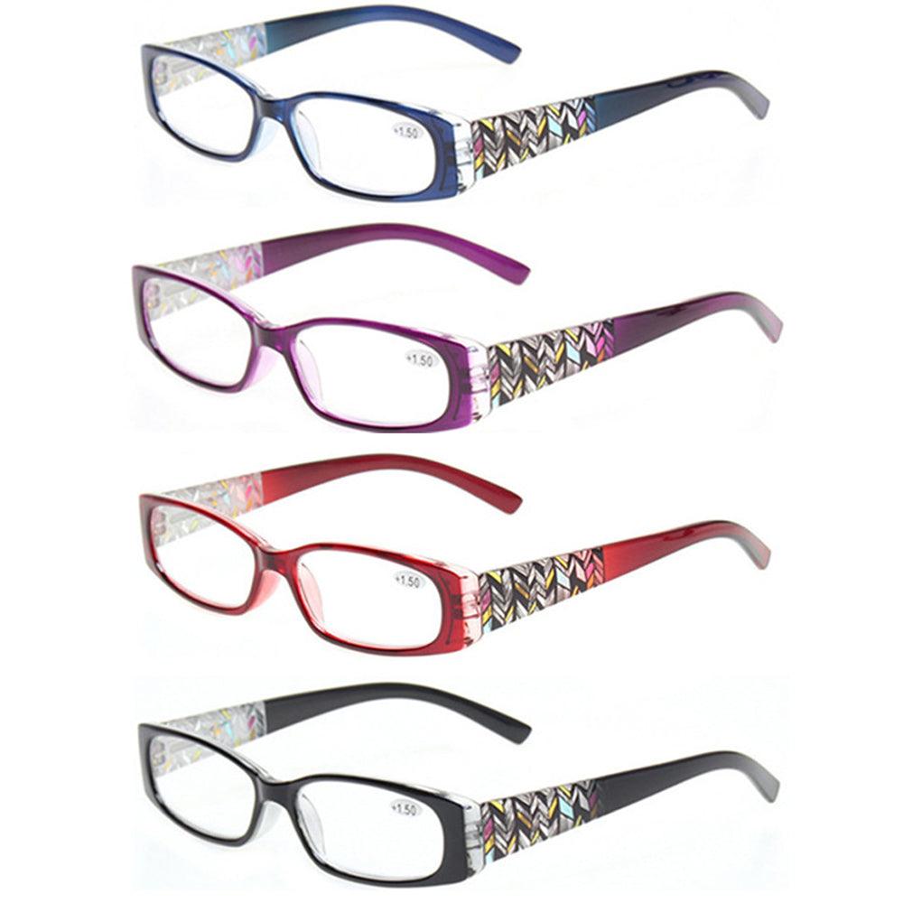 KERECSEN 4 Pack Rectangle Reading Glasses 100 - kerecsen