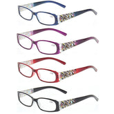 KERECSEN 4 Pack Rectangle Reading Glasses 100 - kerecsen