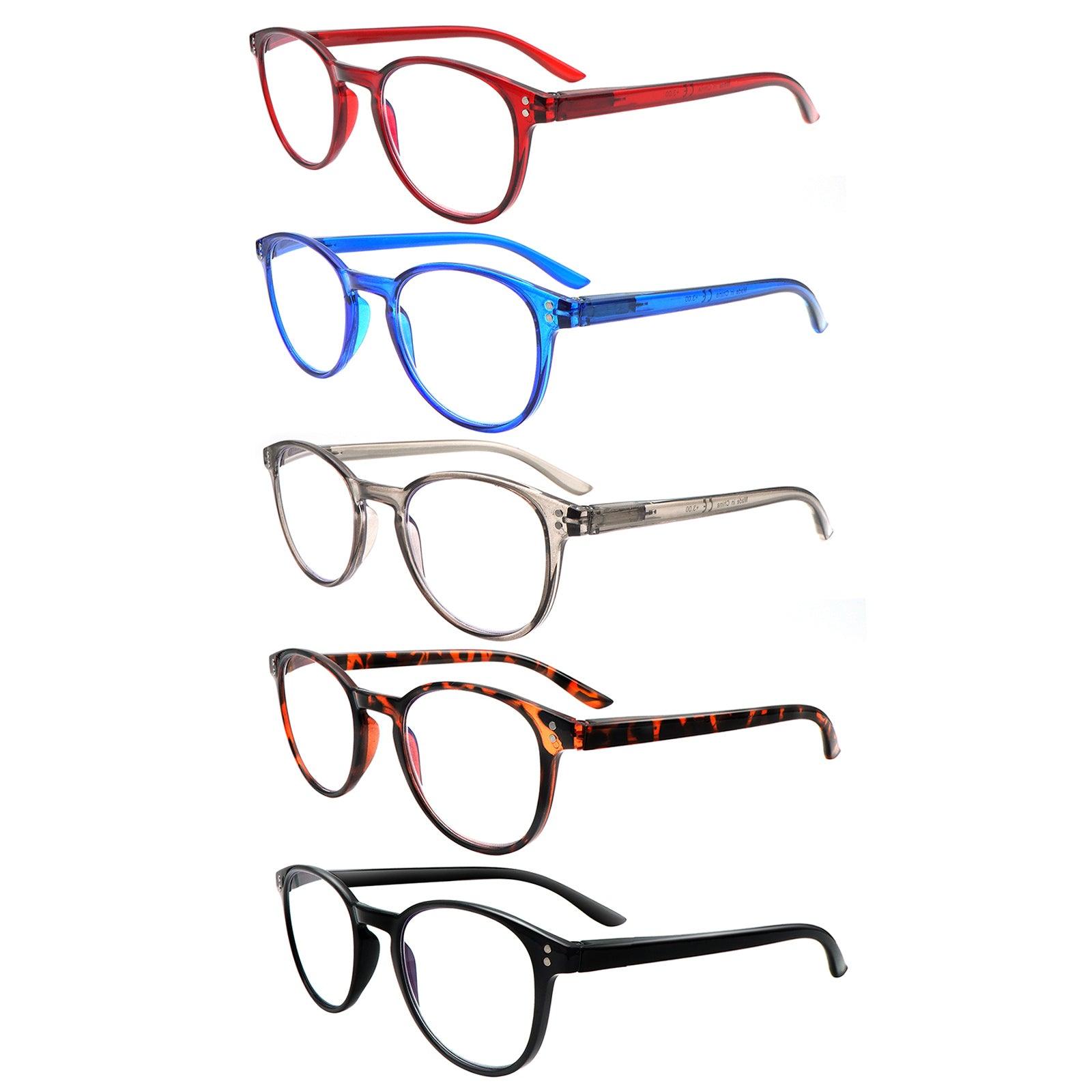 KERECSEN 5 Pack Oval Blue Light Blocking Computer Glasses Unisex FLG258 - kerecsen