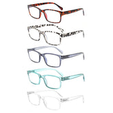 KERECSEN 5 Pack Rectangle Blue Light Blocking Computer Glasses Unisex FLG021 - kerecsen