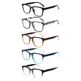 KERECSEN 5 Pack Rectangle Reading Glasses Unisex 185-5 - kerecsen