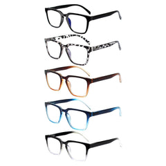 KERECSEN 5 Pack Rectangle Reading Glasses Unisex 185-5 - kerecsen