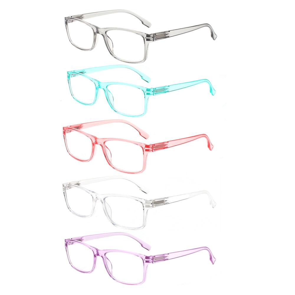 KERECSEN 5 Pack Rectangle Reading Glasses Unisex 024 - kerecsen