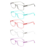 KERECSEN 5 Pack Rectangle Reading Glasses Unisex 024 - kerecsen