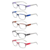 KERECSEN 5 Pack Rectangle Reading Glasses Unisex 019 - kerecsen