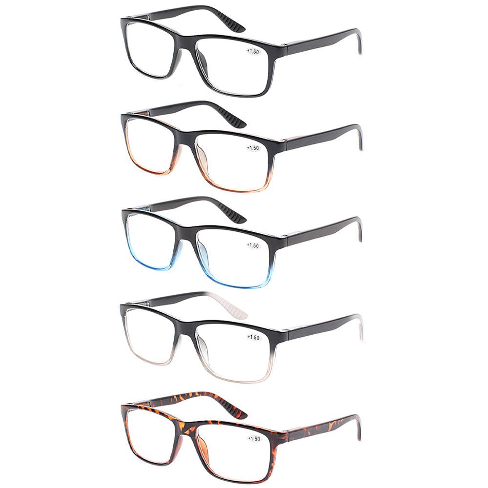 KERECSEN 5 Pack Rectang Reading Glasses Unisex 163 - kerecsen