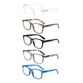 KERECSEN 5 Pack Rectangle Blue Light Blocking Computer Glasses Unisex FLG000 - kerecsen