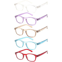KERECSEN 5 Pack Rectangle Reading Glasses Unisex 202-2 - kerecsen