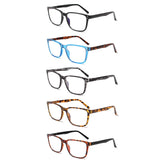 KERECSEN 5 Pack Rectangle Blue Light Blocking Computer Glasses FLG028