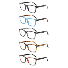 KERECSEN 5 Pack Rectangle Blue Light Blocking Computer Glasses FLG028