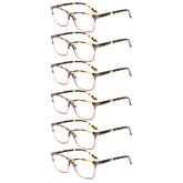 KERECSEN 6 Pack Rectangle Reading Glasses Unisex 246 - kerecsen