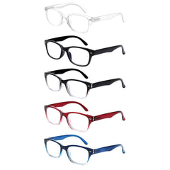 KERECSEN 5 Pack Rectangle Readung Glasses Unisex 017