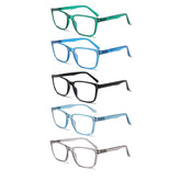 KERECSEN 5 Pack Rectangle Blue Light Blocking Computer Glasses FLG028