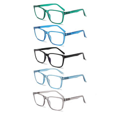 KERECSEN 5 Pack Rectangle Blue Light Blocking Computer Glasses FLG028