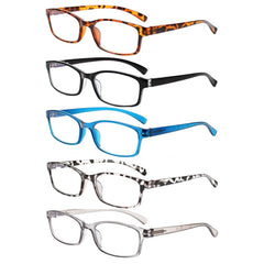 KERECSEN 5 Pack Rectangle Blue Light Blocking Computer Glasses Unisex FLG177-2