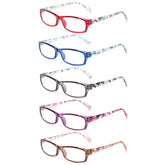KERECSEN 5 Pack Rectangle Color Matching Reading Glasses Unisex 069 - kerecsen