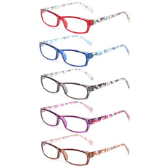 KERECSEN 5 Pack Rectangle Color Matching Reading Glasses Unisex 069 - kerecsen