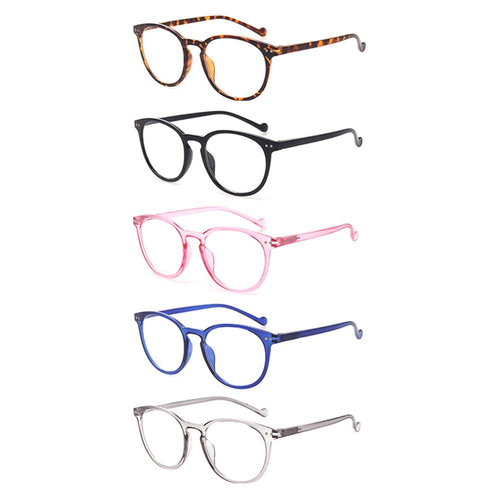KERECSEN 5 Pack Round Frame Reading Glasses Unisex 253 - kerecsen