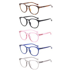KERECSEN 5 Pack Round Frame Reading Glasses Unisex 253 - kerecsen