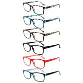 KERECSEN 6 Pack Rectangle Blue Light Blocking Computer Glasses Unisex FLG024-1 - kerecsen