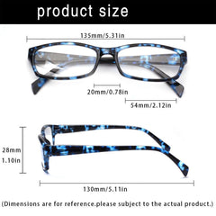 KERECSEN 5 Pack Rectangle Blue Light Blocking Computer Glasses Unisex FLG069-3 - kerecsen