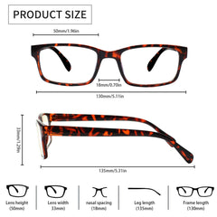 KERECSEN 5 Pack Rectangle Blue Light Blocking Computer Glasses Unisex FLG021 - kerecsen