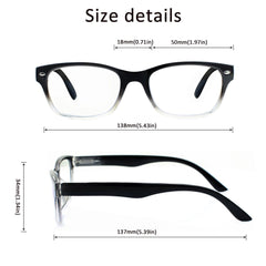 KERECSEN 5 Pack Rectangle Readung Glasses Unisex 017