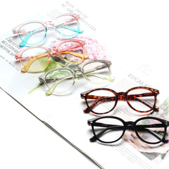 5 Pack Ladies Blue Light Blocking Spring Hinge Stylish Round Eyeglasses for Women
