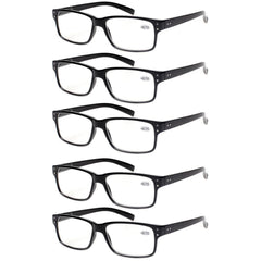 KERECSEN 5 Pack Rectangle Reading Glasses Unisex 032-5 - kerecsen