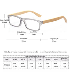 KERECSEN 3 Pack Rectangle Wood Grain Reading Glasses Unisex 007 - kerecsen