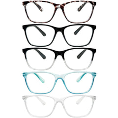 KERECSEN 5 Pack Rectangle Blue Light Blocking Computer Glasses Unisex FLG246-1 - kerecsen