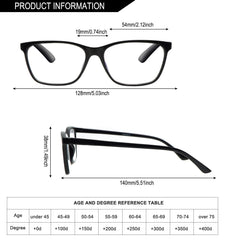 KERECSEN 5 Pack Rectangle Blue Light Blocking Computer Glasses Unisex FLG017-1 - kerecsen