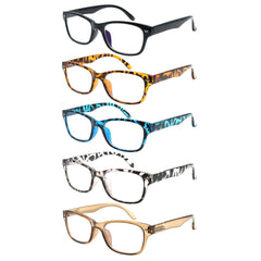 KERECSEN 5 Pack Rectangle Blue Light Blocking Computer Glasses Unisex FLG017 - kerecsen