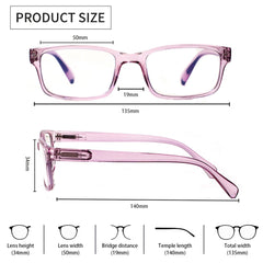 KERECSEN 5 Pack Rectangle Blue Light Blocking Computer Glasses FLG021