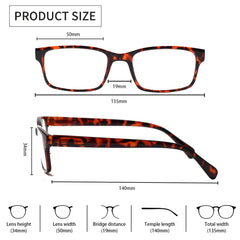 KERECSEN 5 Pack Rectangle Blue Light Blocking Computer Glasses FLG021