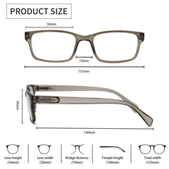 KERECSEN 5 Pack Rectangle Blue Light Blocking Computer Glasses FLG021