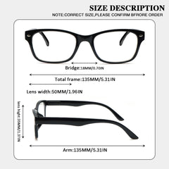 KERECSEN 5 Pack Rectangle Blue Light Blocking Computer Glasses Unisex FLG017 - kerecsen