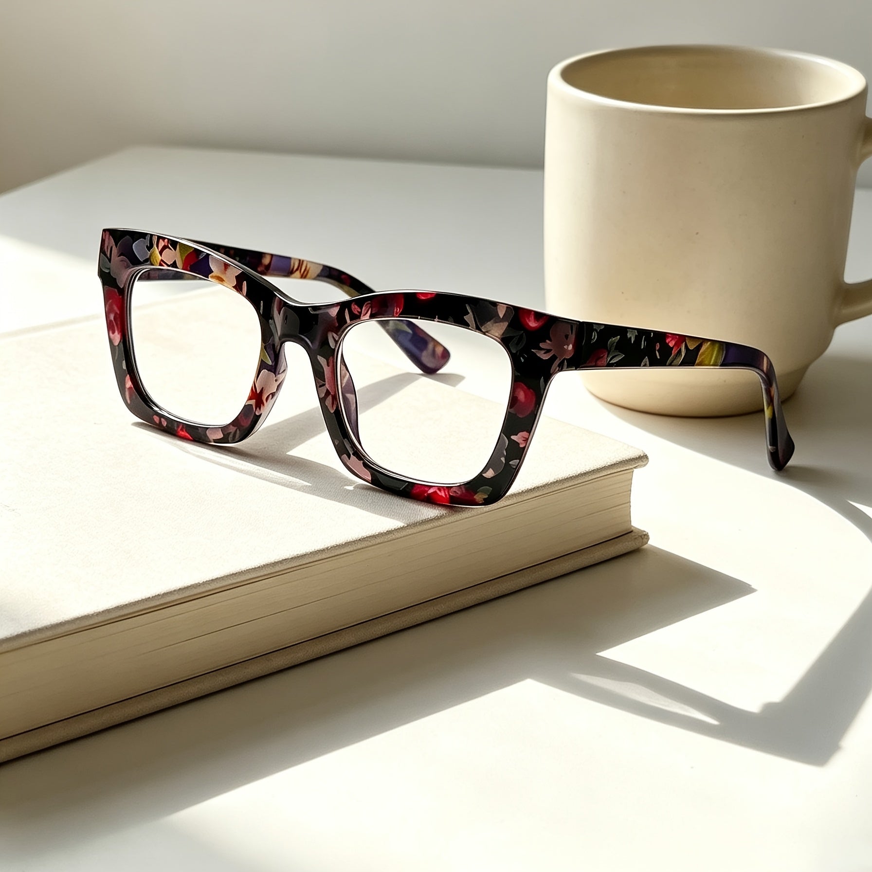 KERECSEN 3-Pack Oprah Style Women Blue Light Blocking Computer Square Readers with Spring Hinge Men Give Away Eyeglass Cloths And Eyeglass Bags