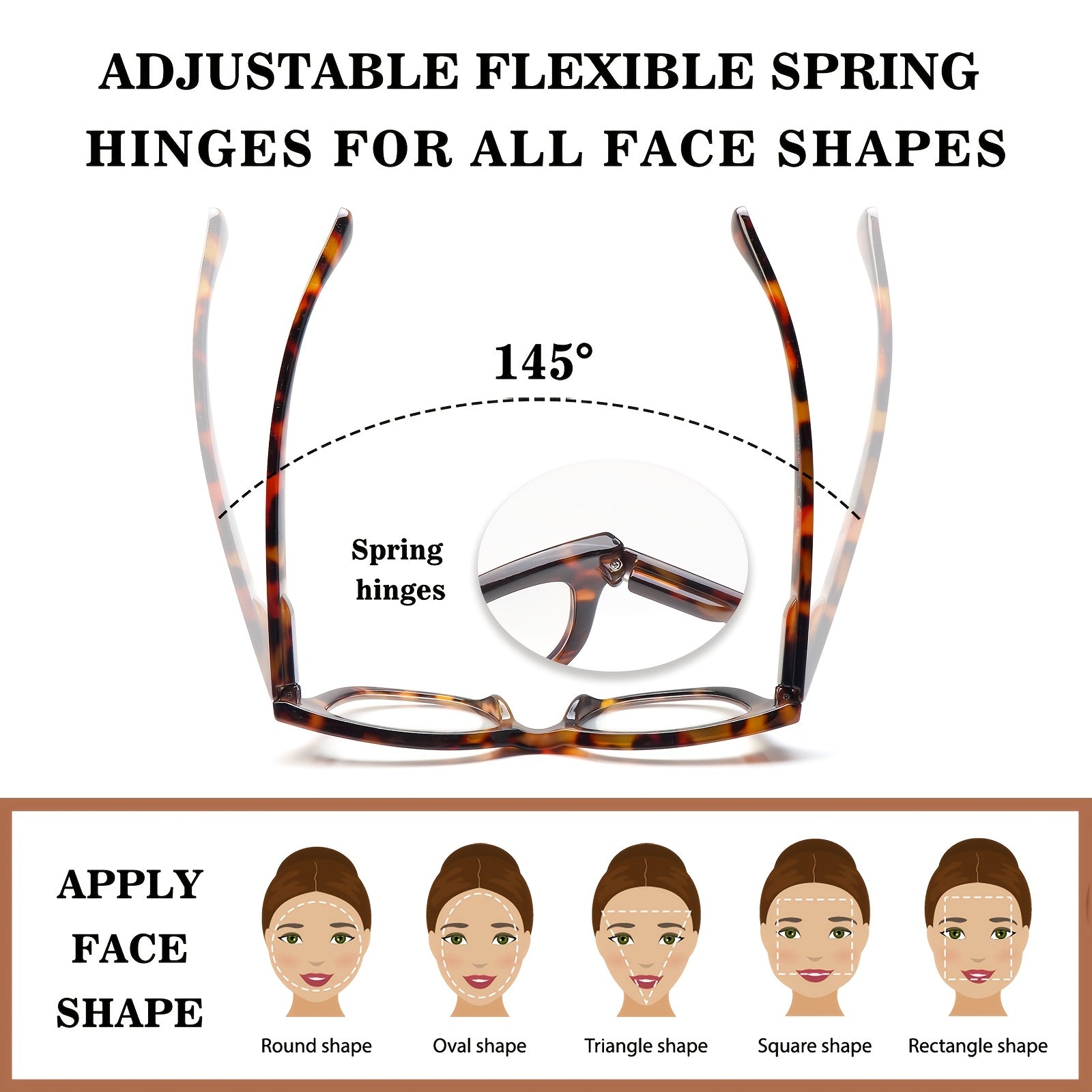 KERECSEN 4 Pack Women’s Curved Rounded Square Cat Eye Reading Glasses, HD Blue Light Blocking Lenses, Ultra-Light Plastic Frame with Flexible Spring Hinges, Chunky Retro Fashion Readers