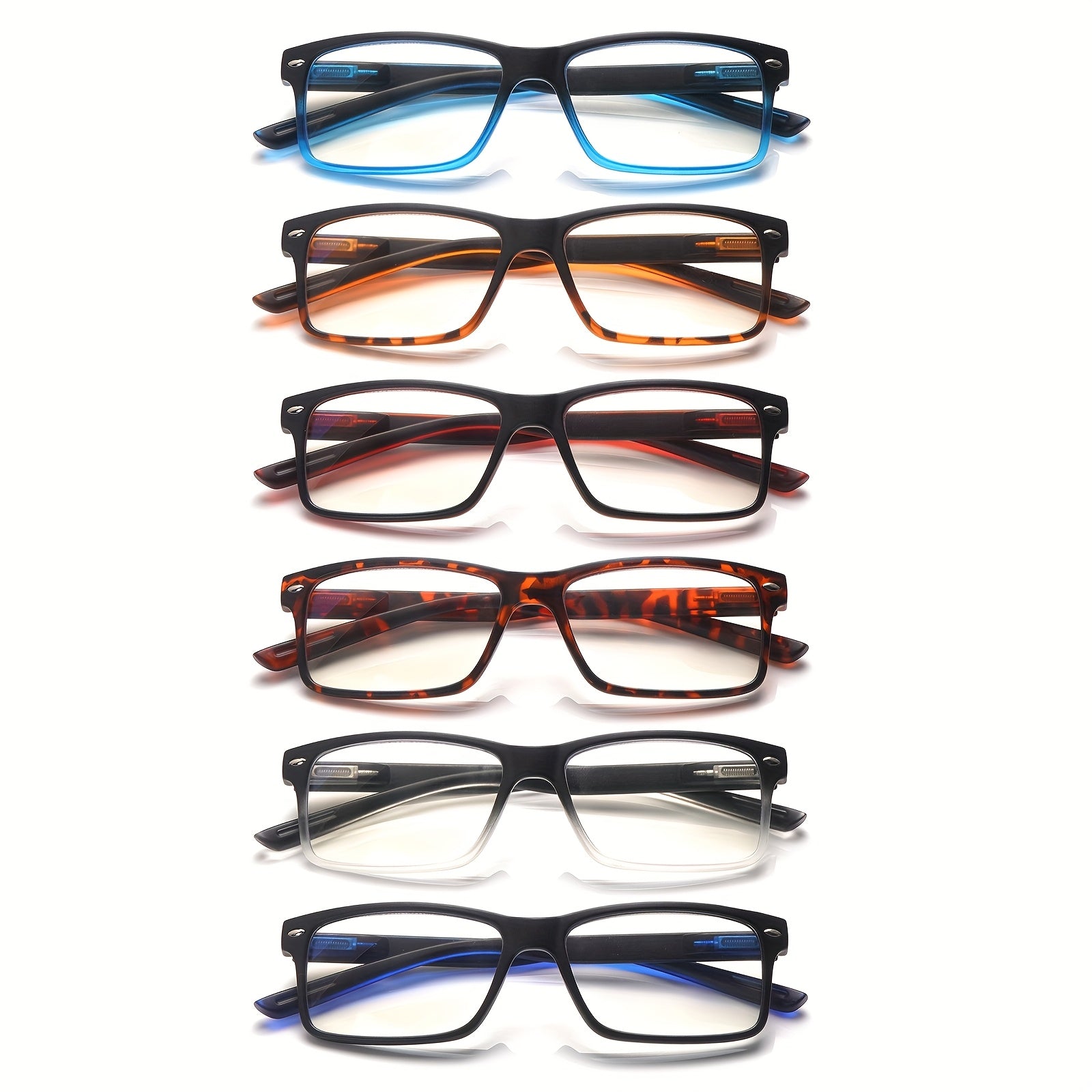 KERECSEN 6-Pair Stylish Blue Light-Blocking Reading Glasses Featuring a Spring Hinge Design And High-Quality Blue Light-Blocking Lenses, These Glasses Are Lightweight And Comfortable to Wear. Perfect for Men Who Use Computers. Great Holiday Gift