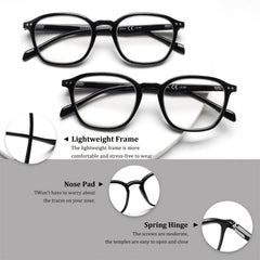KERECSEN 5-Pack Minimalist Style Reading Glasses for Women And Men Blue-Light Blocking Computer Glasses Fashionable Oval Frame Reading Glasses Reading Glasses with Spring Hinge Lightweight And Comfortable Eyeglasses for Reading