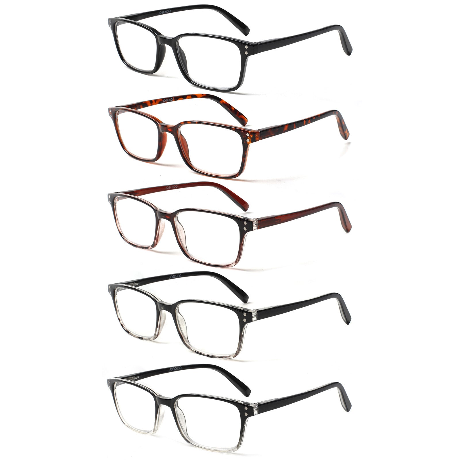 5 Pack Ladies Reading Glasses for Women Blue Light Blocking  Fashion Men Spring Hinge Readers Circle Box