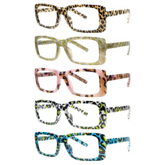 KERECSEN 5 Pairs Stylish Blue Light-Blocking Women with Spring Hinges, High-Quality Blue Light-Blocking Lenses Effectively Block Harmful Blue Light for Daily Commutes, Office Work, And Reading - an Ideal Choice for Holiday Gifts