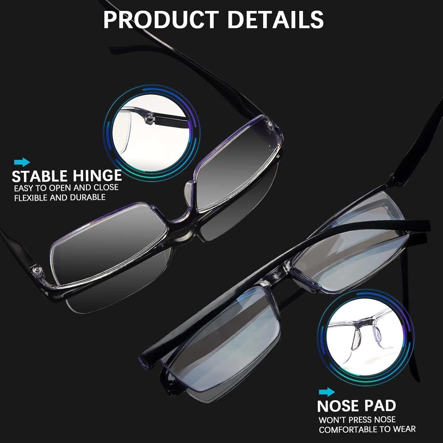 3 pack Blue Light Blocking Readers Comfortable Glasses Vintage Reading Glasses for Men Spring Hinges Classic Readers