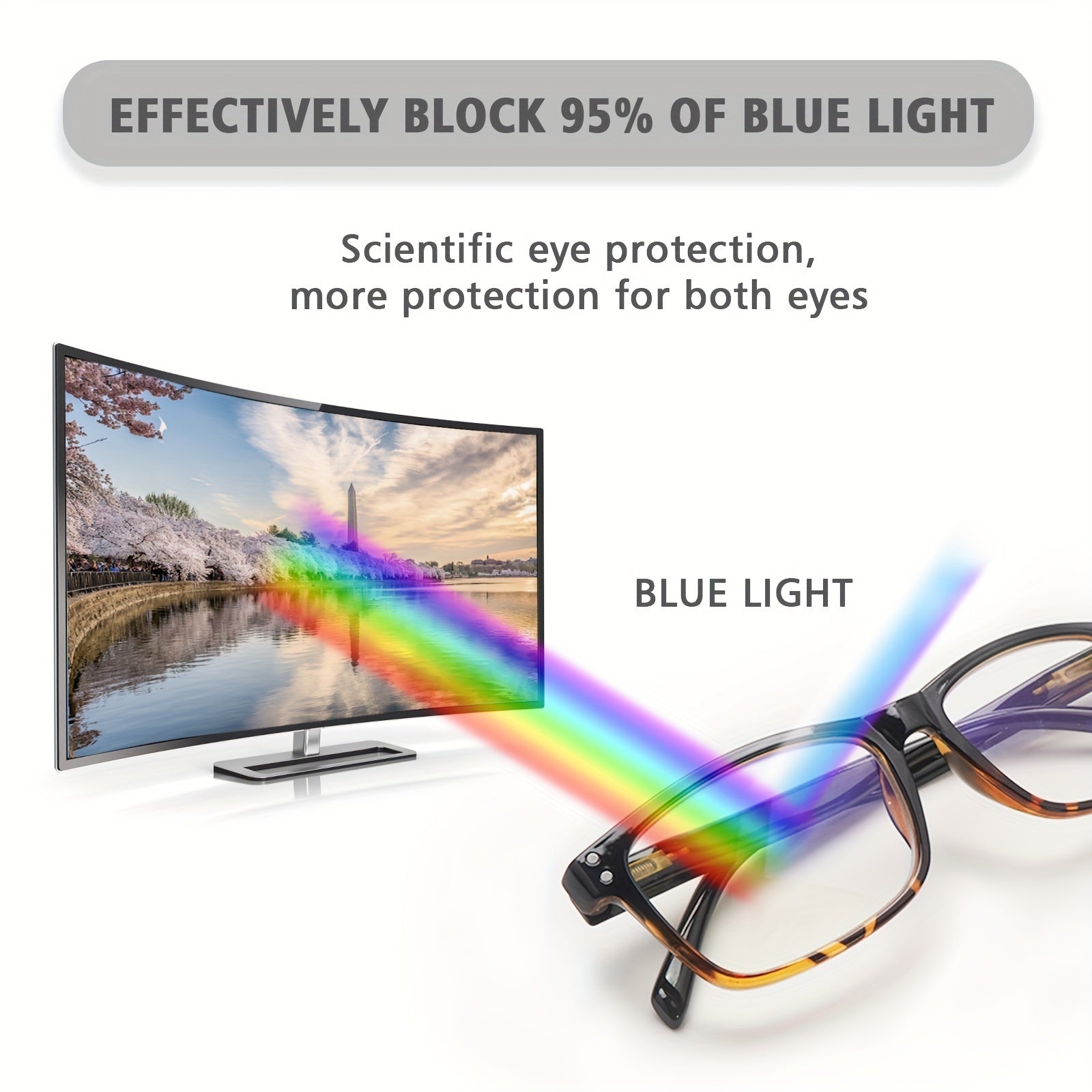 KERECSEN 5 Pack Blue Light Blocking Reading Glasses with  Strength - Unbreakable & Durable Spring Hinges Computer Eyeglasses for Men & Women Suitable for Digital Devices, Computer, Tablet, Smartphone